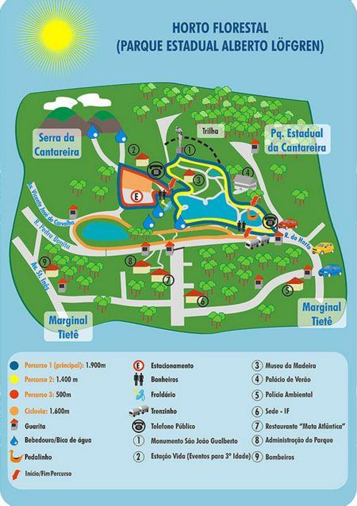 Mapa de Alberto Löfgren parque - jardín floral