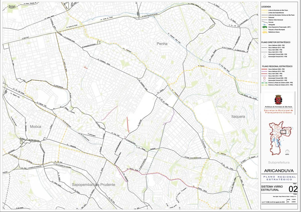 Mapa de Aricanduva-Vila Formosa São Paulo - Carreteras