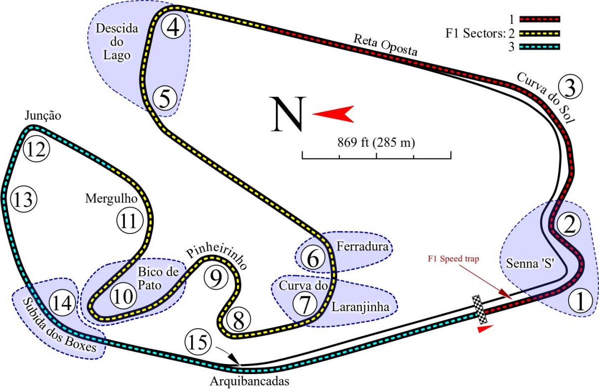 Mapa de Autódromo José Carlos Pace de Sao Paulo