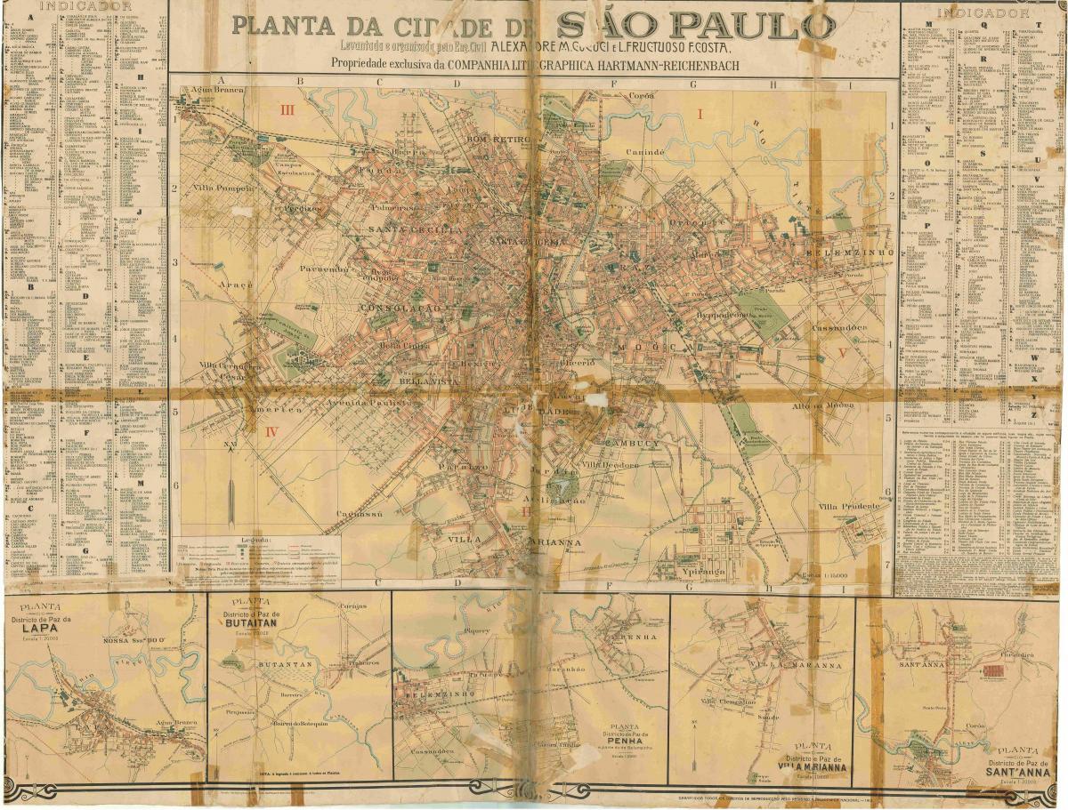 Mapa de ex-São Paulo - 1913
