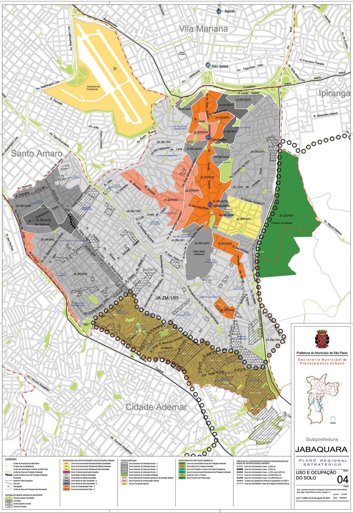 Mapa de Jabaquara São Paulo - la Ocupación de la tierra