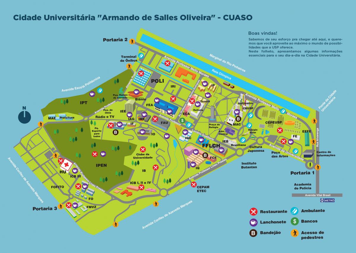 Mapa de la universidad de Armando de Salles Oliveira - CUASO