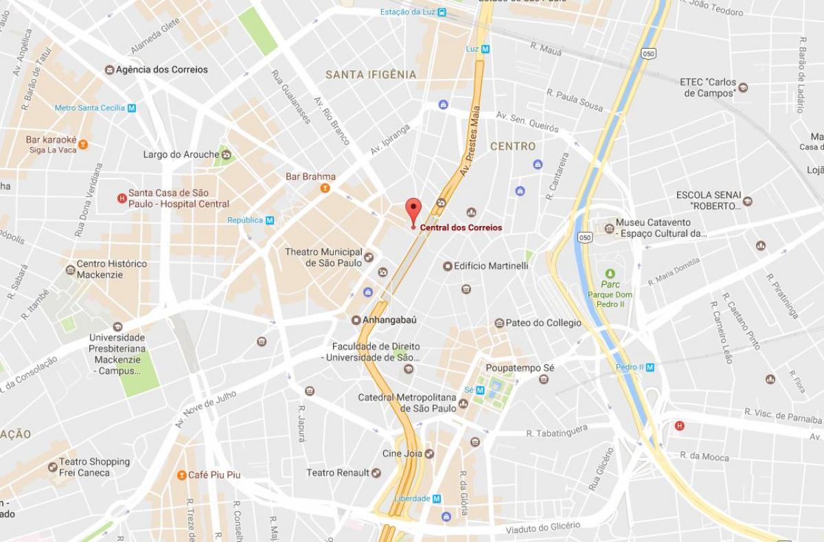 Mapa de Palácio dos Correios de São Paulo