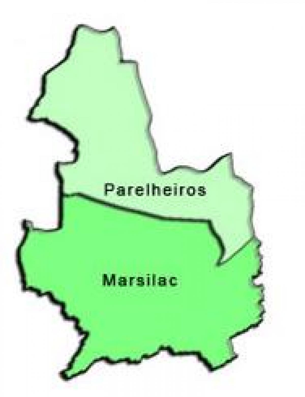 Mapa de Parelheiros sub-prefectura