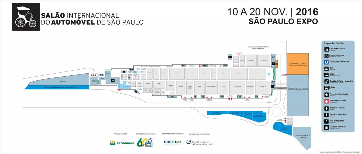 Mapa de salón del automóvil de São Paulo