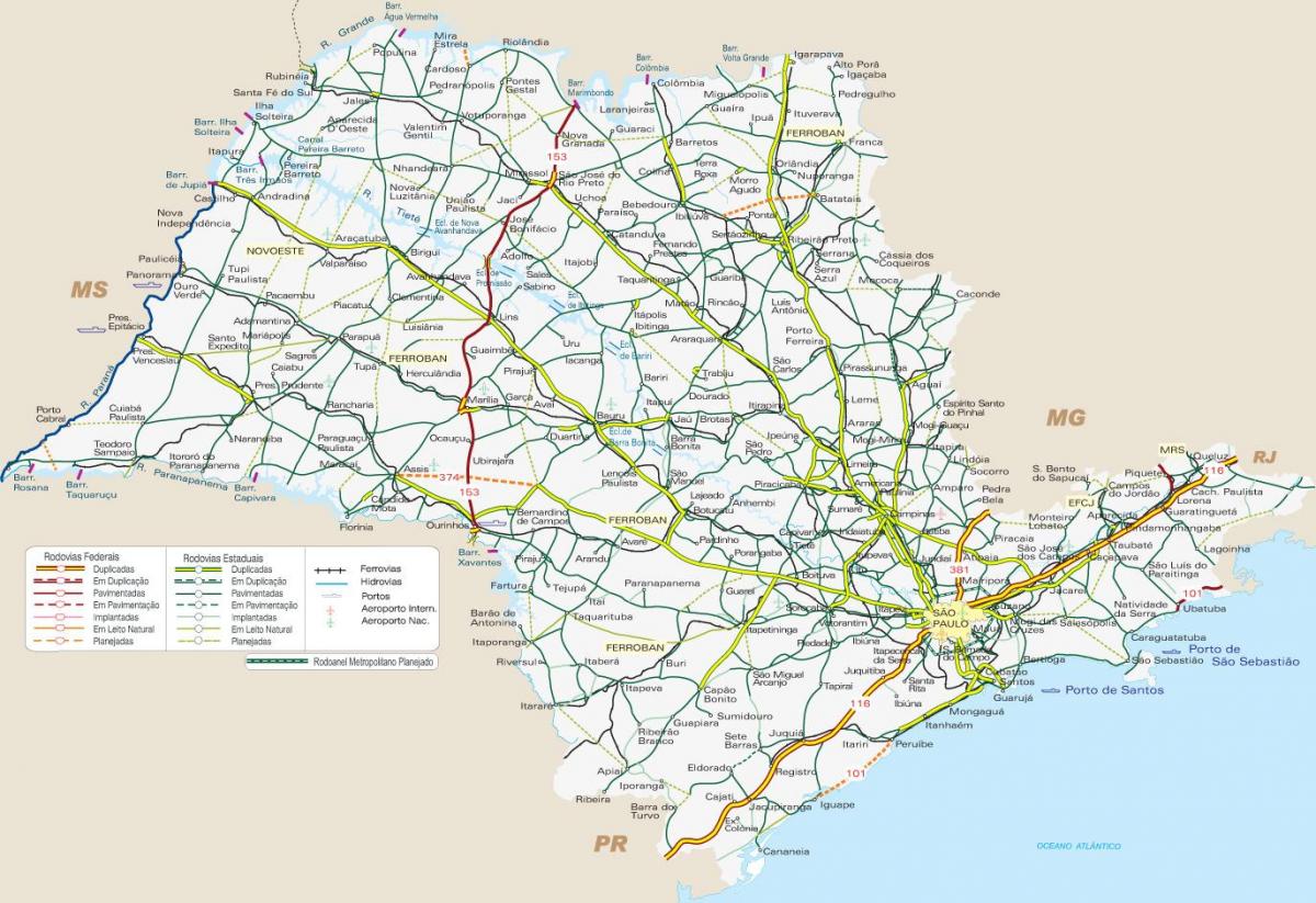 Mapa de SP de transporte