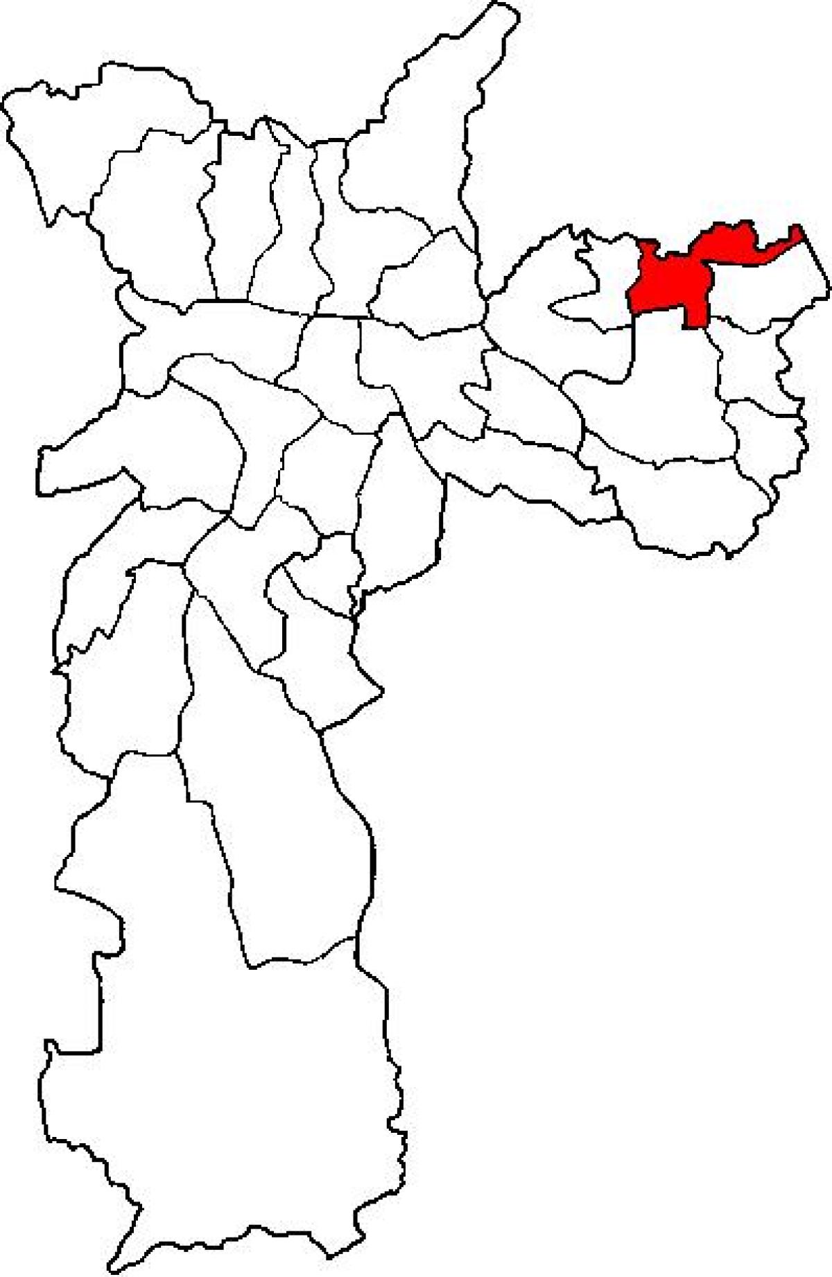 Mapa de São Miguel Paulista sub-prefectura de São Paulo