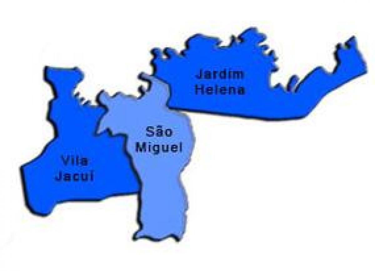 Mapa de São Miguel Paulista sub-prefectura