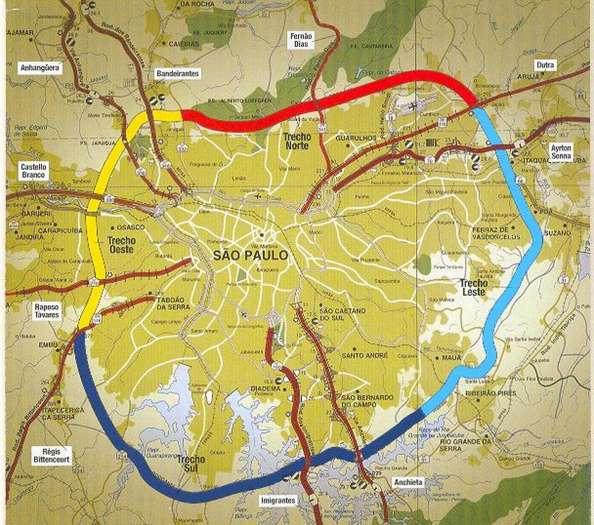 Mapa de São Paulo circunvalación