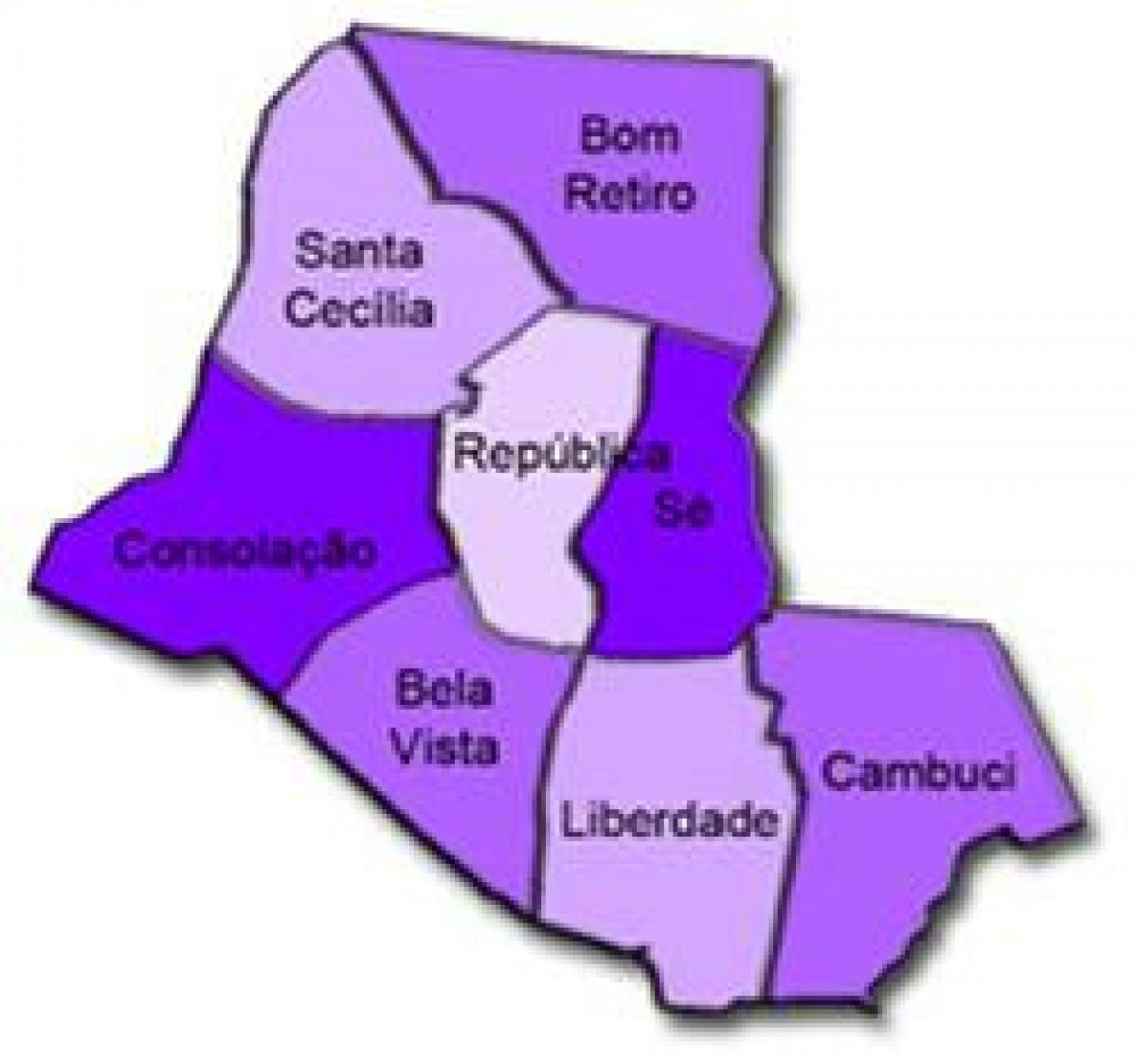 Mapa de Sé sub-prefectura