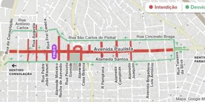 Mapa de la avenida Paulista de São Paulo