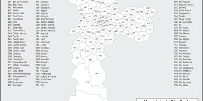 Mapa de los distritos de São Paulo