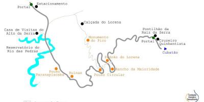 Mapa de la ruta de acceso al Mar de São Paulo