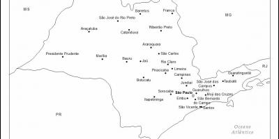 Mapa de São Paulo virgen - principales ciudades