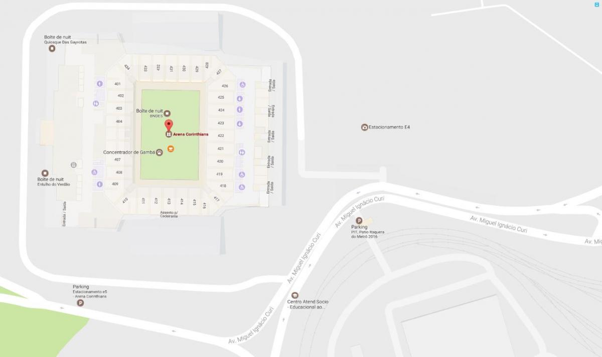 Mapa de la Arena Corinthians de Acceso