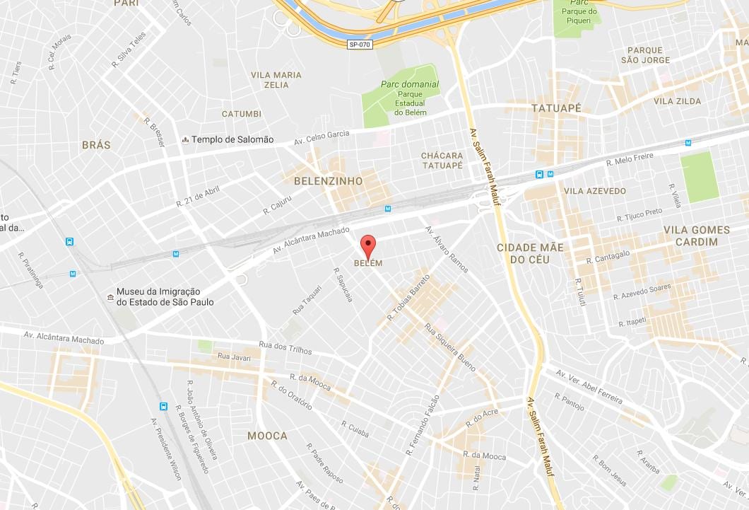 Mapa de Belém São Paulo