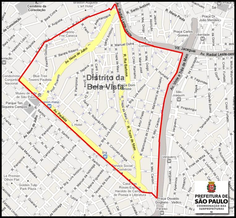 Mapa de Bela Vista de São Paulo