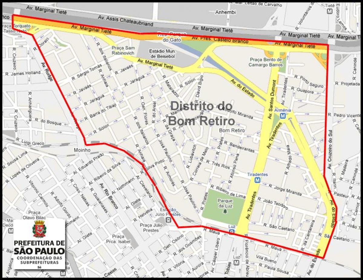 Mapa de Bom Retiro, São Paulo