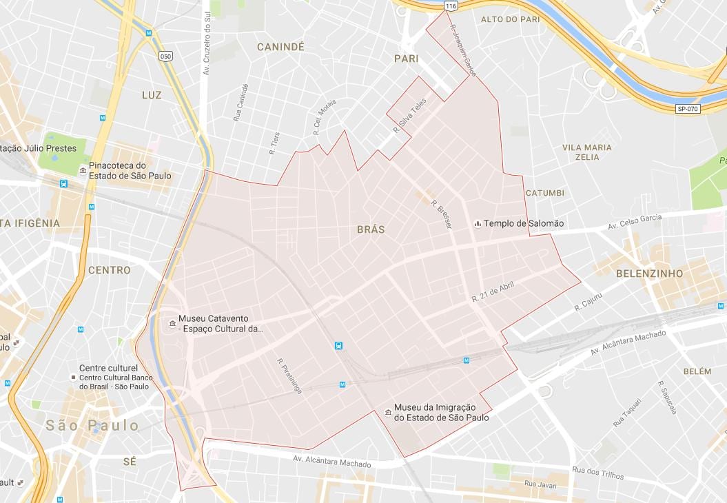 Mapa de Bras de São Paulo