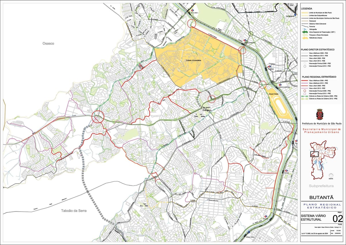 Mapa de Butantã São Paulo - Carreteras