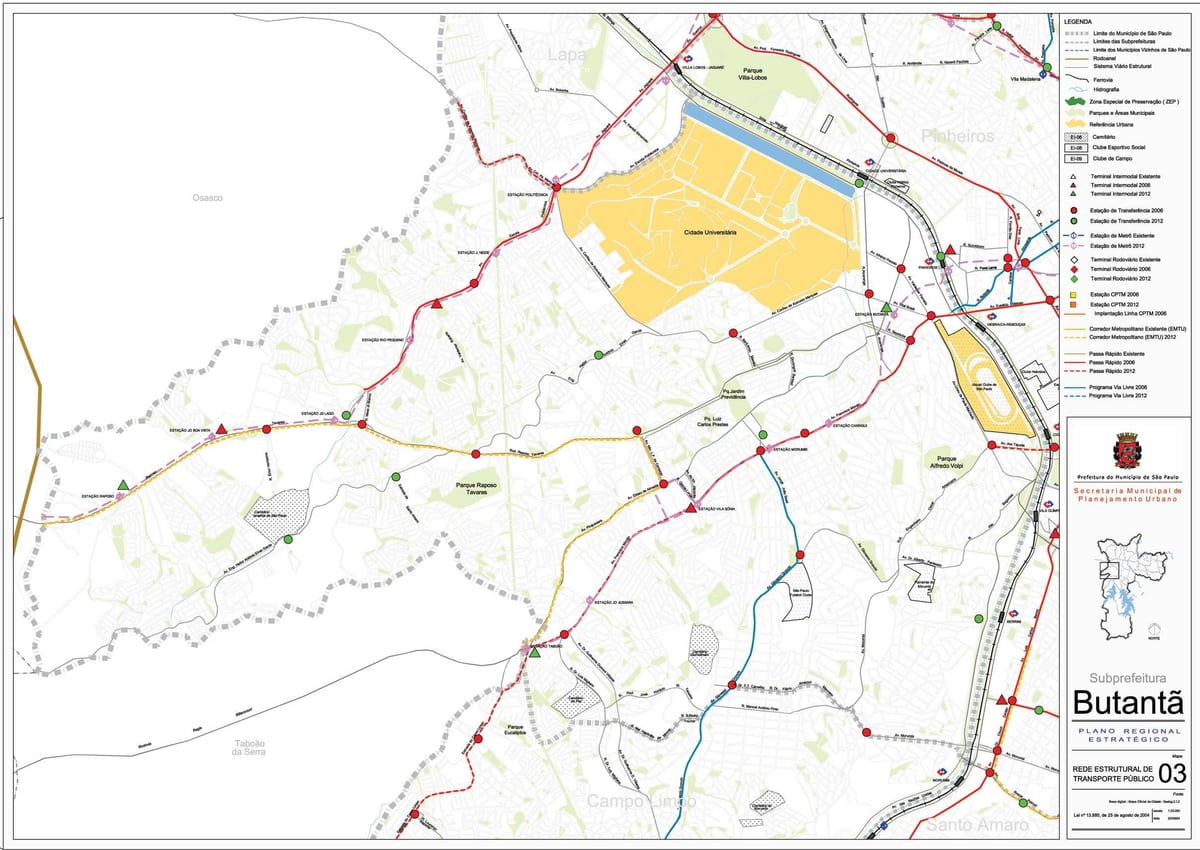 Mapa de Butantã São Paulo - el transporte Público