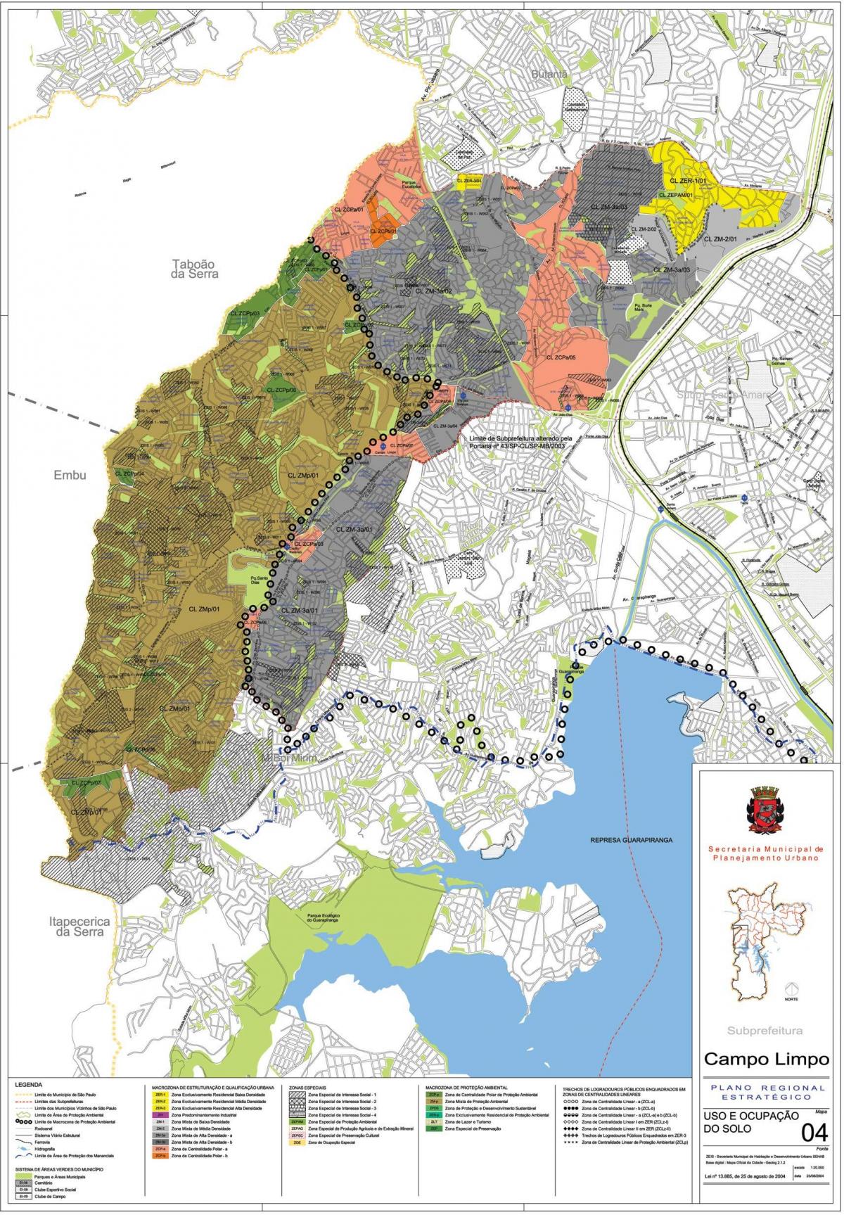 Mapa de Campo Limpo São Paulo - la Ocupación de la tierra