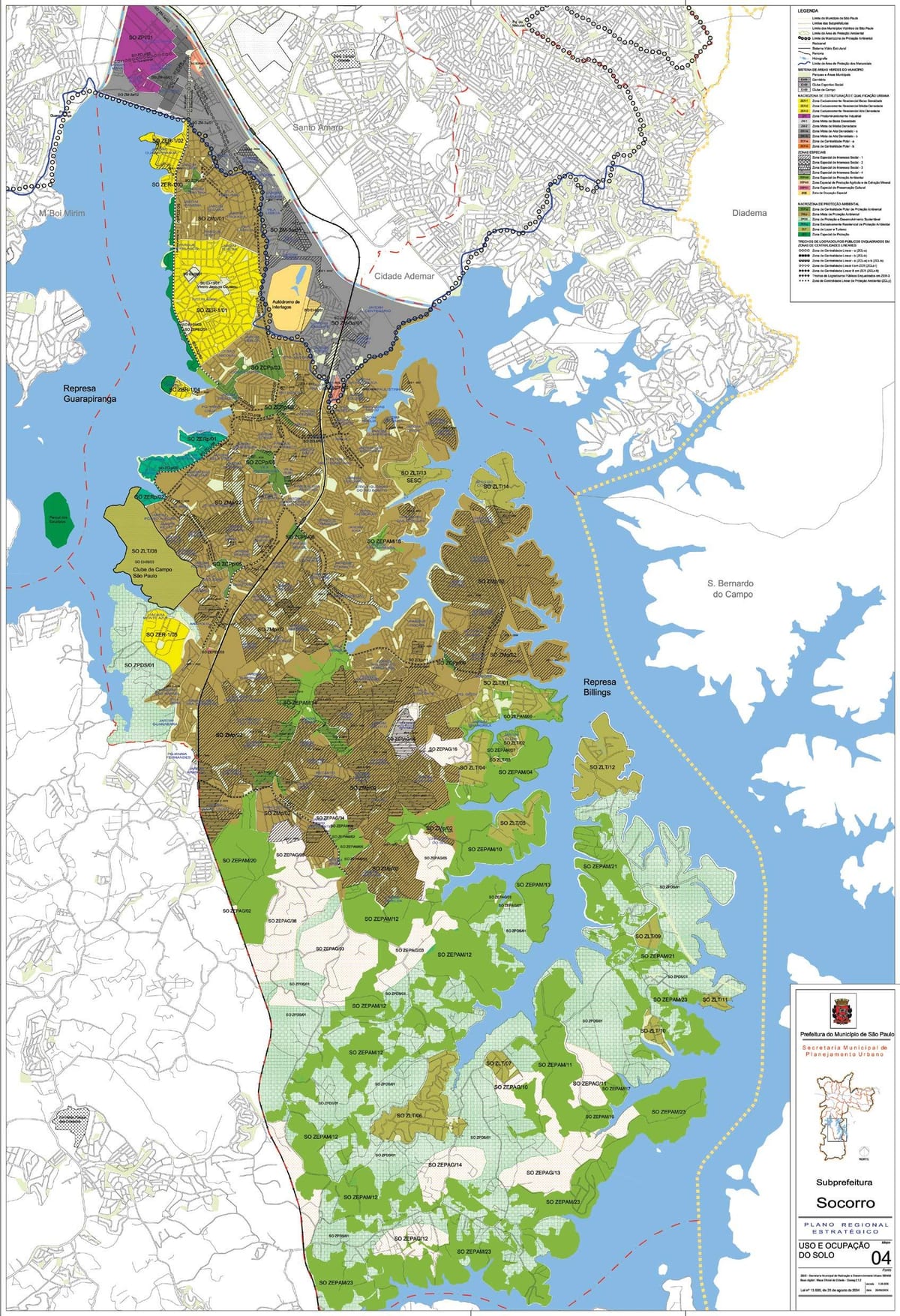 Mapa de Capela do Socorro São Paulo - la Ocupación de la tierra