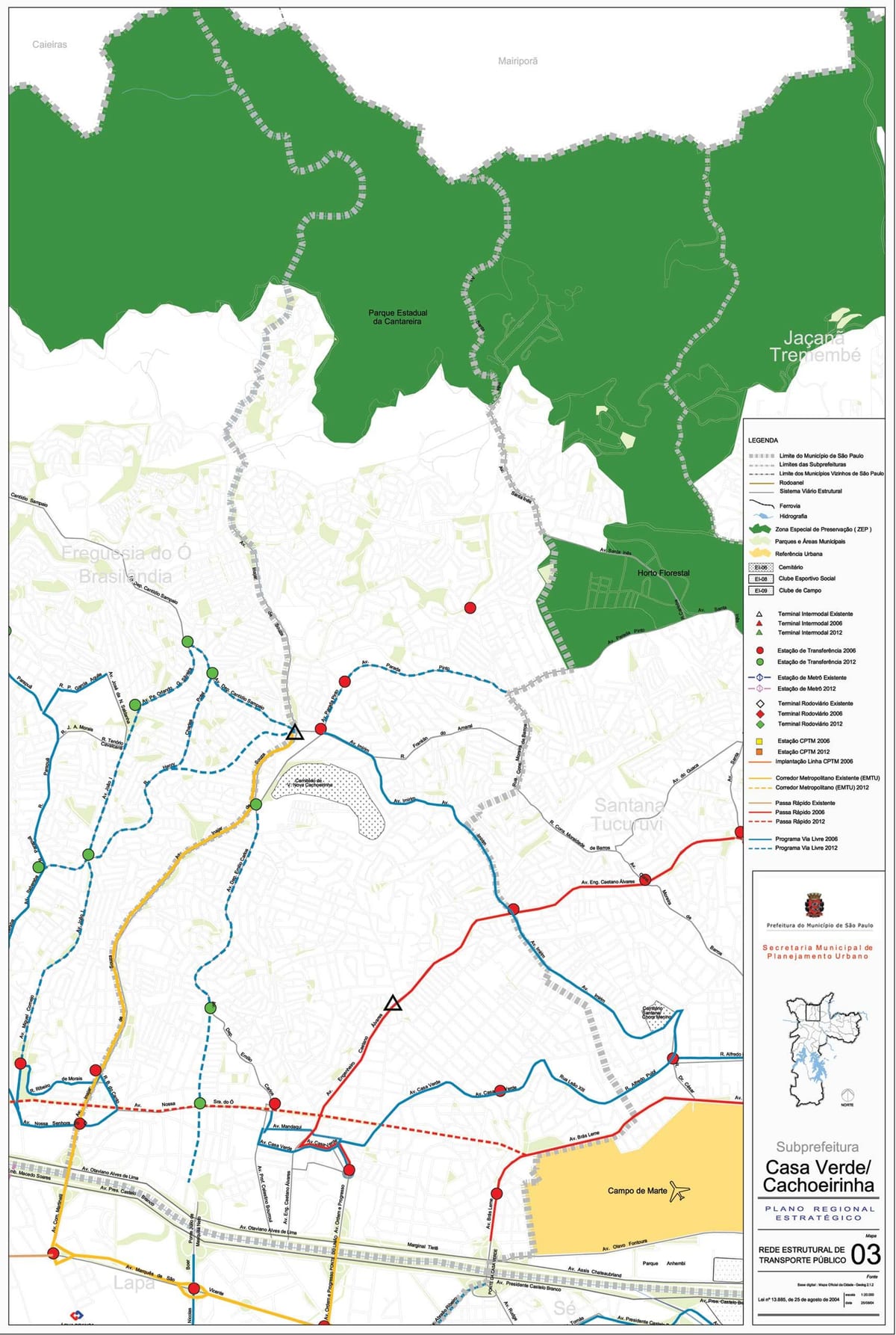 Mapa de la Casa Verde de São Paulo - el transporte Público