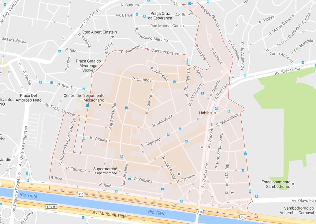 Mapa de la Casa Verde de São Paulo