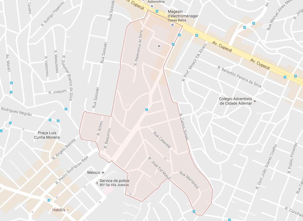 Mapa de la Ciudad Ademar de São Paulo