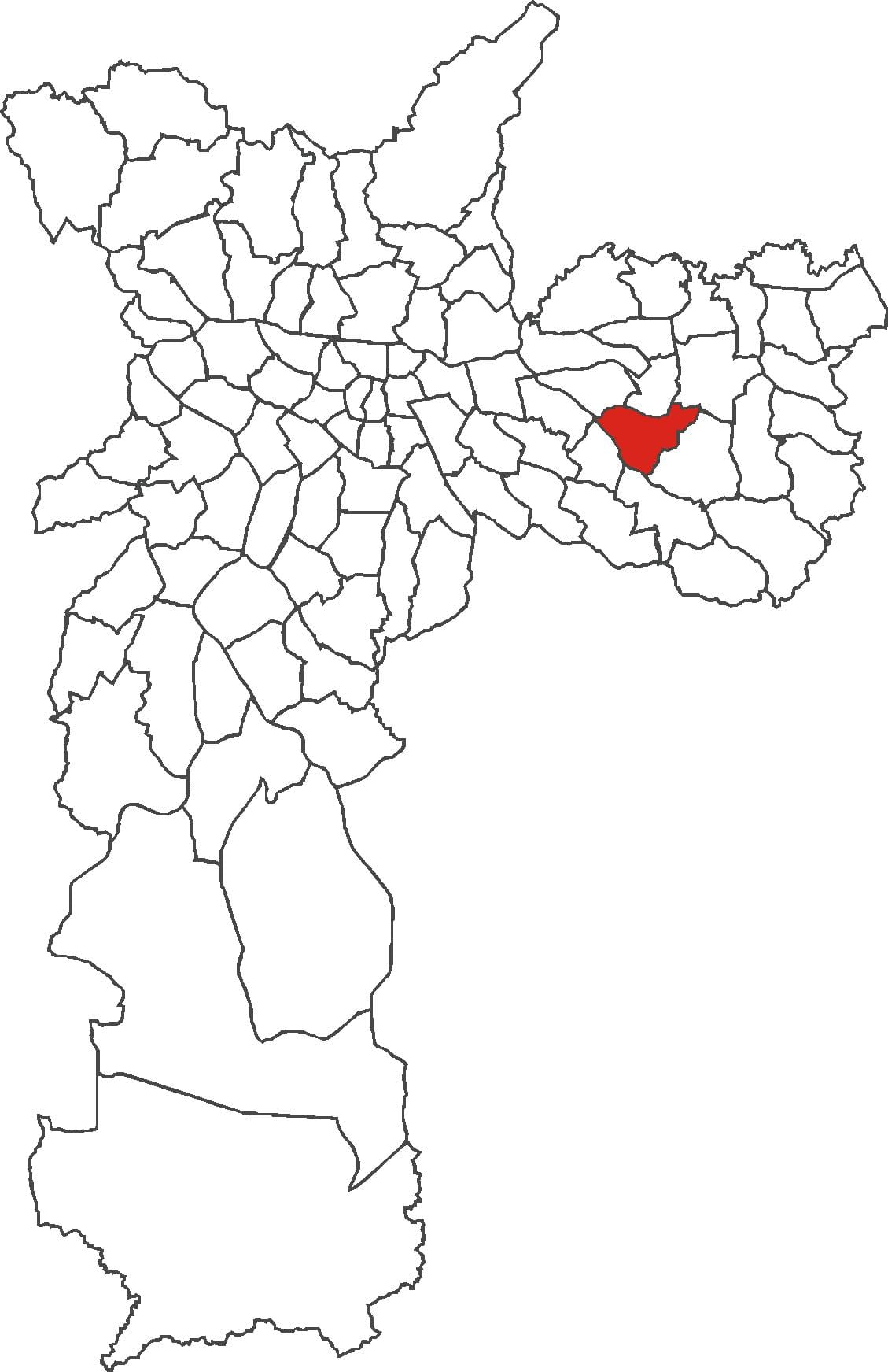 Mapa de Cidade Líder de distrito