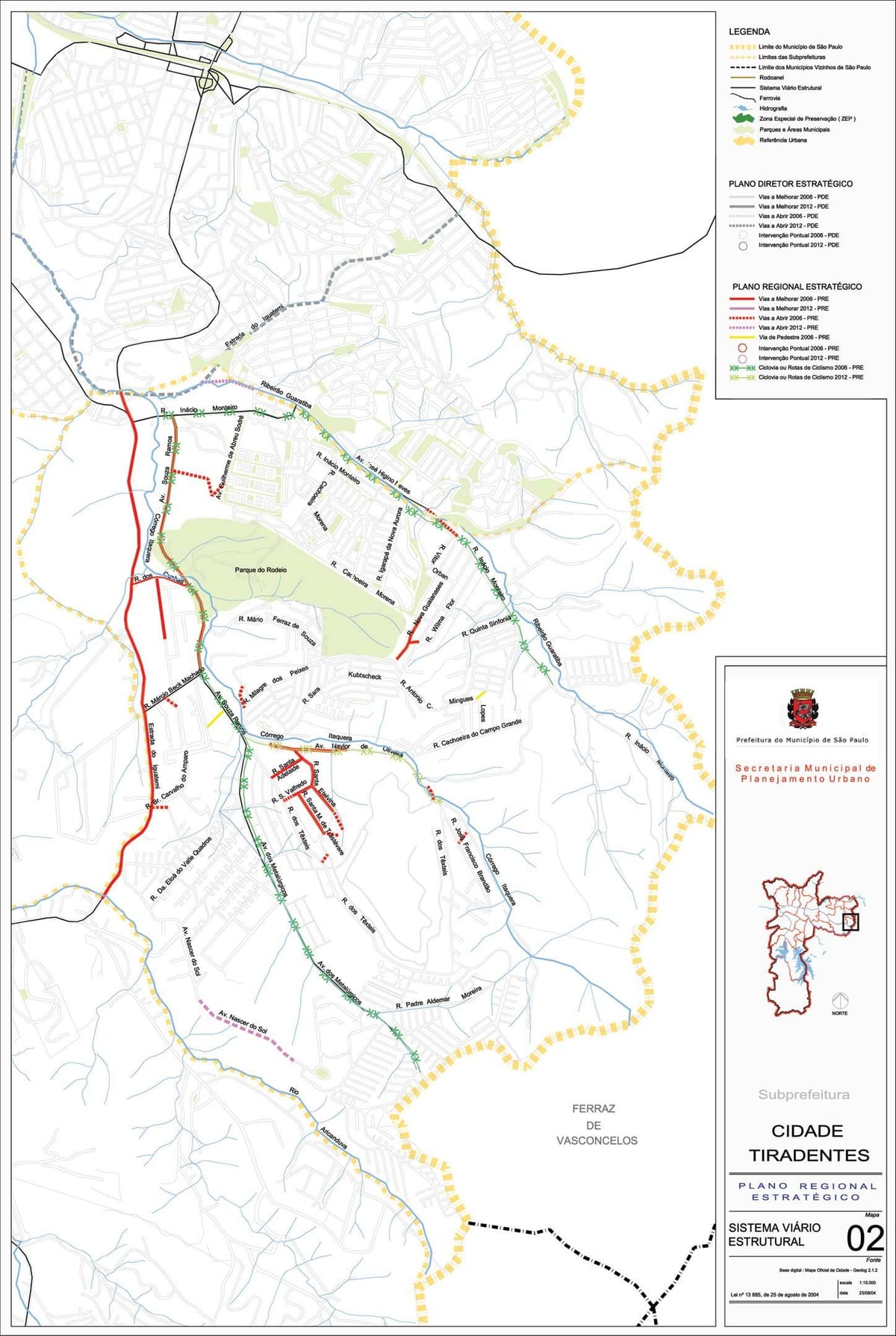 Mapa de Cidade Tiradentes São Paulo - Carreteras