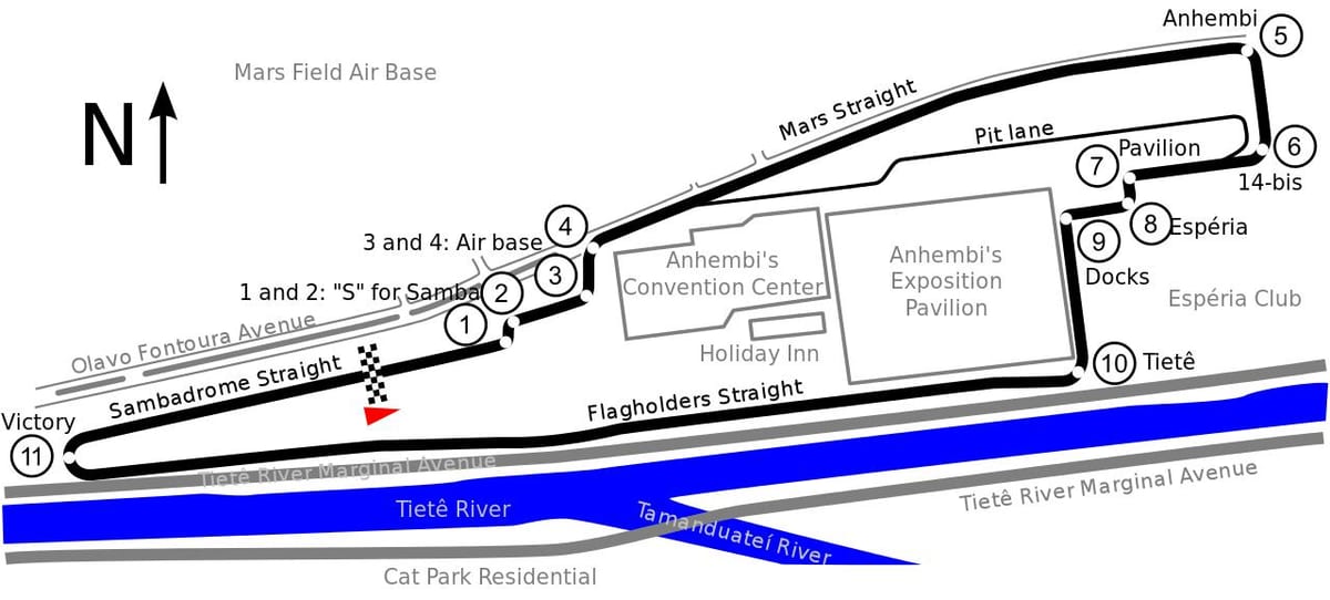 Mapa de Circuito de Anhembi, en São Paulo