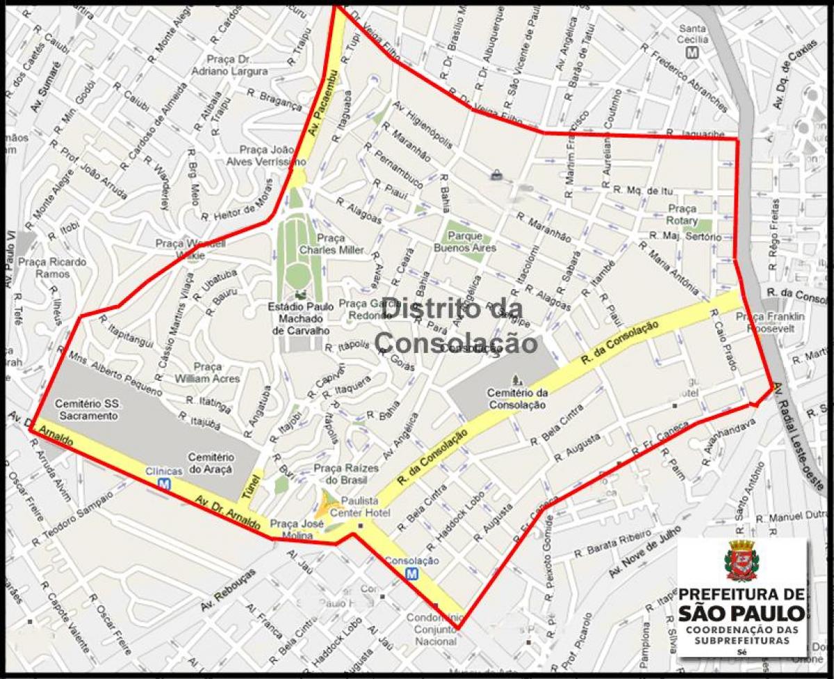 Consolacao Sao Paulo Mapa Mapa De Consolacao Sao Paulo Brasil
