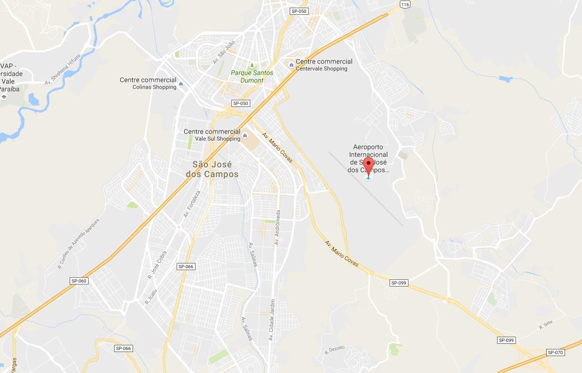 Mapa de aeropuerto internacional de São José dos Campos