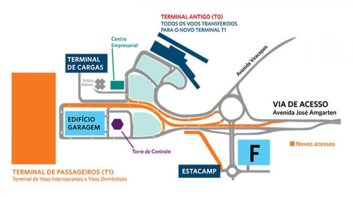 Mapa de aeropuerto internacional de Viracopos aparcamiento