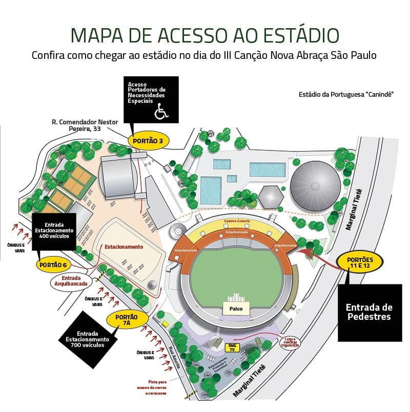 Mapa del estadio Canindé