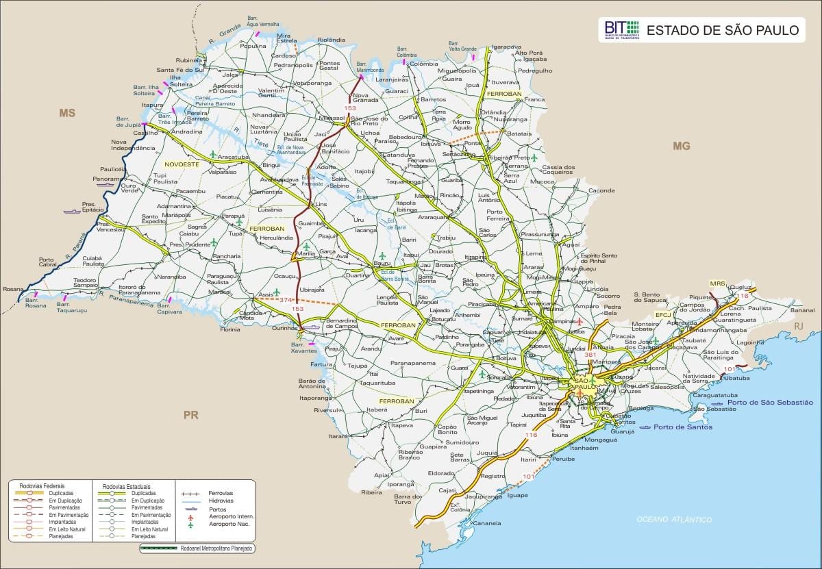 Mapa del Estado de Sao Paulo