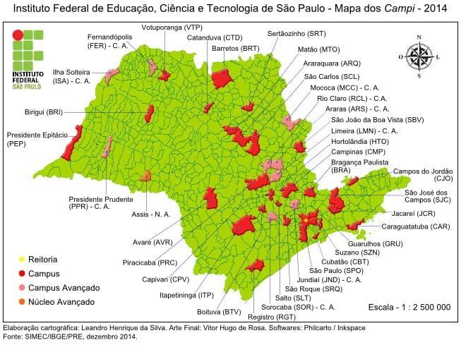 Mapa del instituto Federal de São Paulo - IFSP