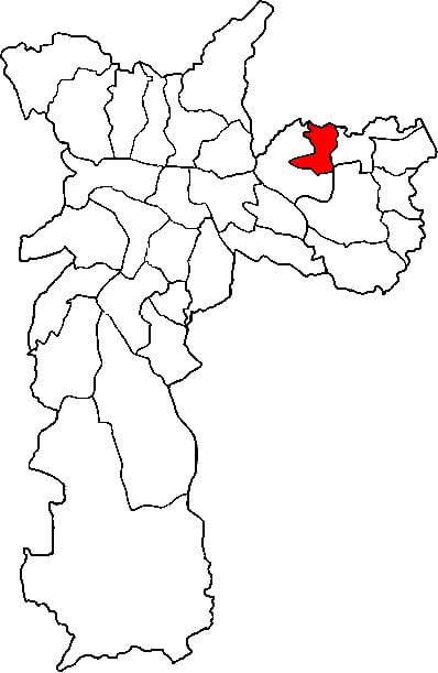 Mapa de Ermelino Matarazzo sub-prefectura de São Paulo