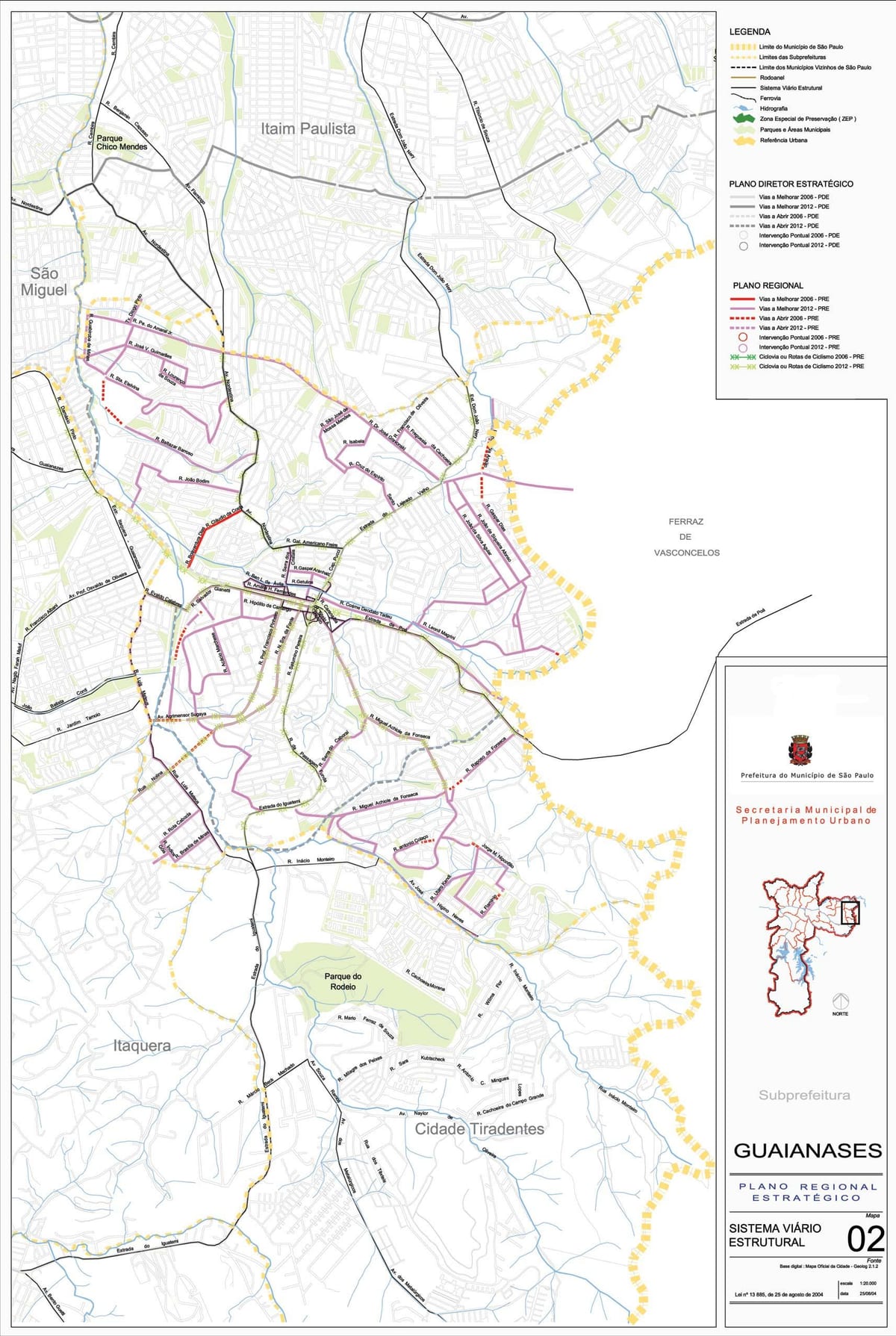 Mapa de Guaianases São Paulo - Carreteras