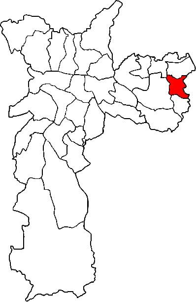 Mapa de Guaianases sub-prefectura de São Paulo