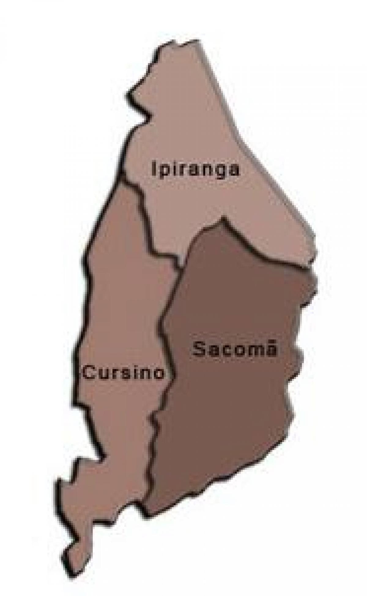 Mapa de Ipiranga sub-prefectura