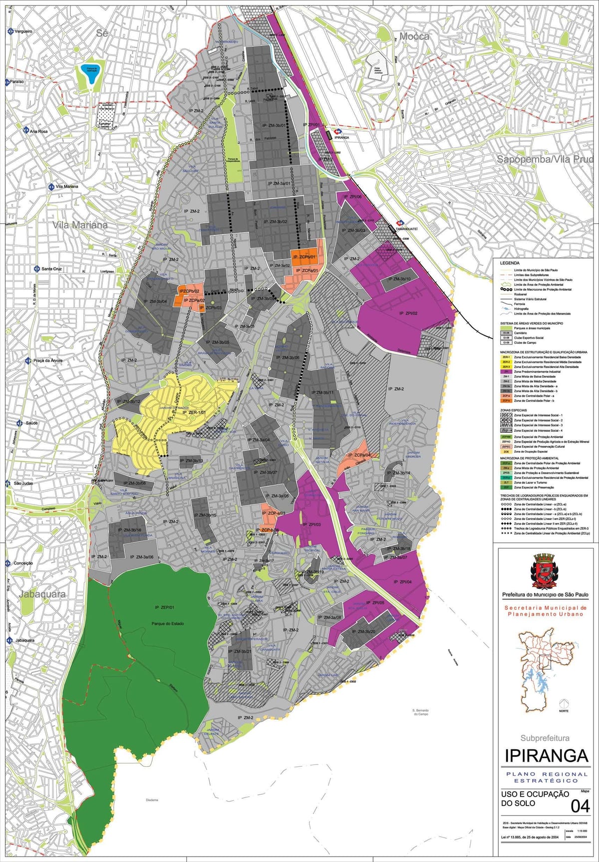 Mapa de Ipiranga São Paulo - la Ocupación de la tierra