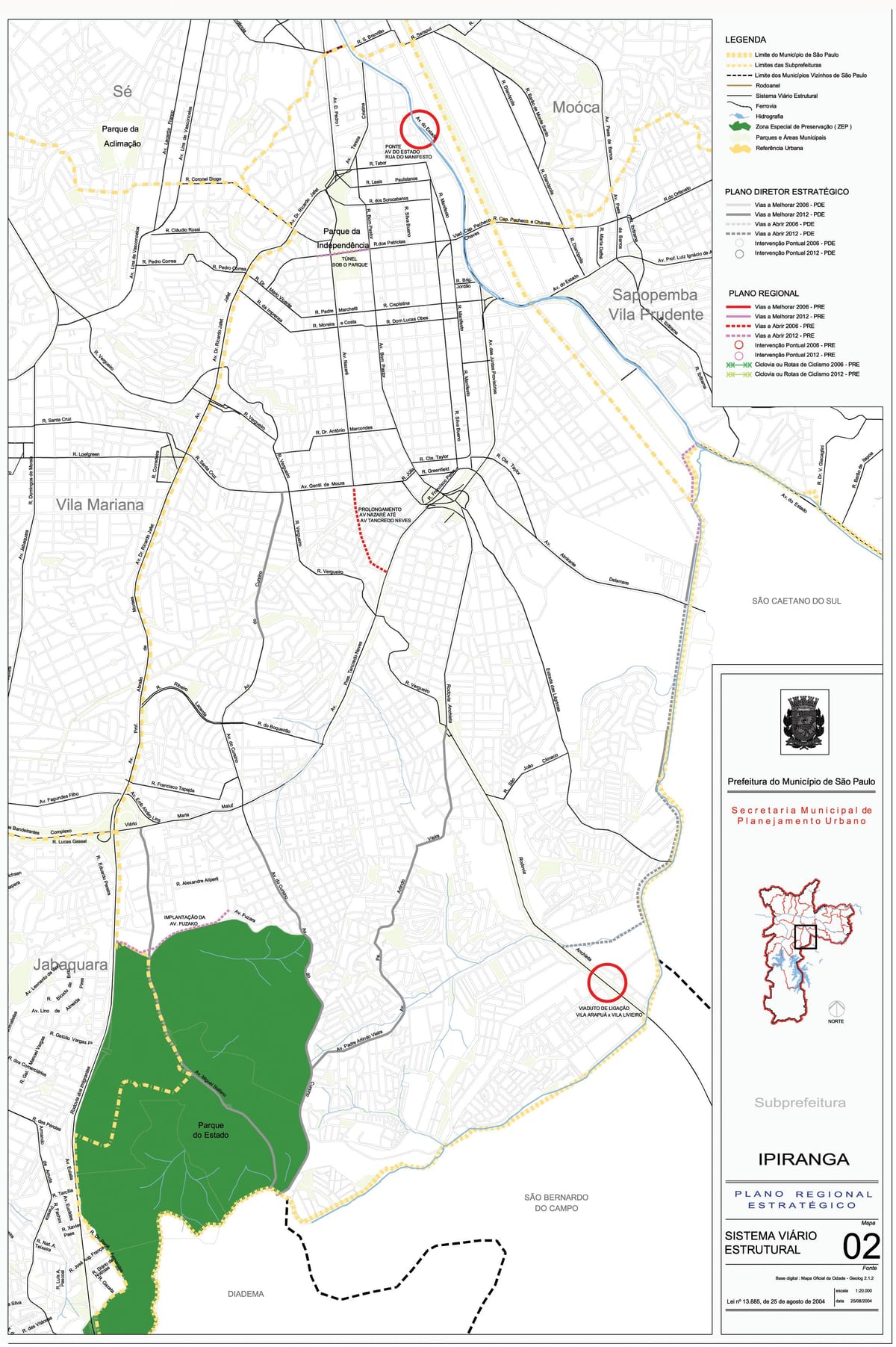 Mapa de Ipiranga São Paulo - Carreteras