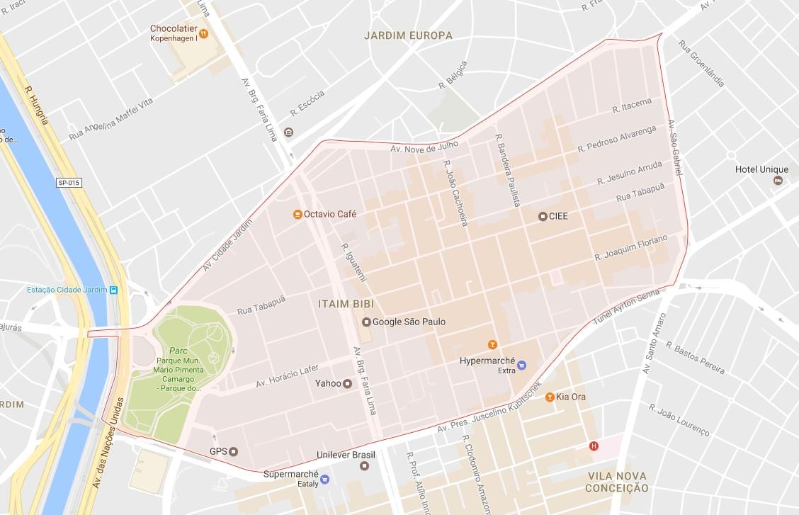 Mapa de São Paulo Itaim Bibi