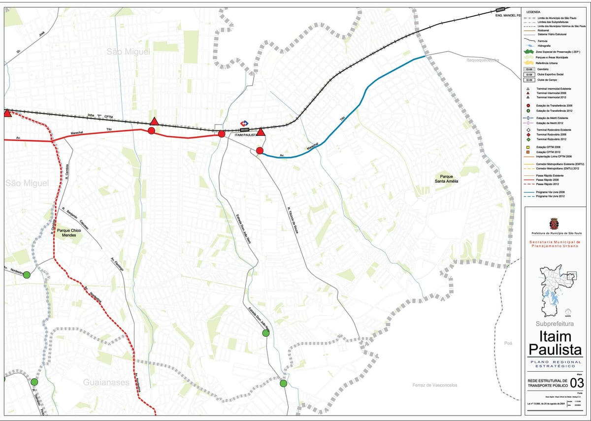 Mapa de Itaim Paulista - Vila Curuçá São Paulo - el transporte Público