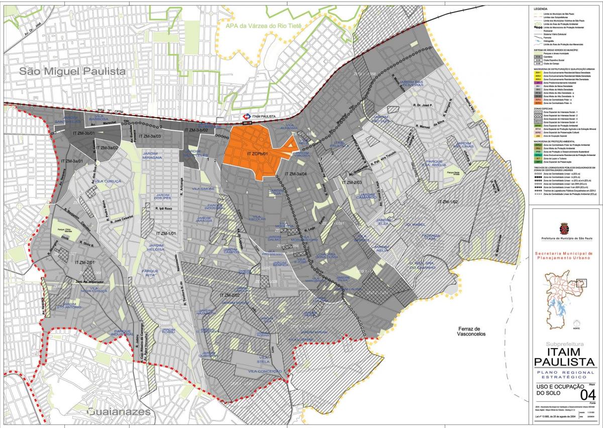 Mapa de Itaim Paulista - Vila Curuçá São Paulo - la Ocupación de la tierra