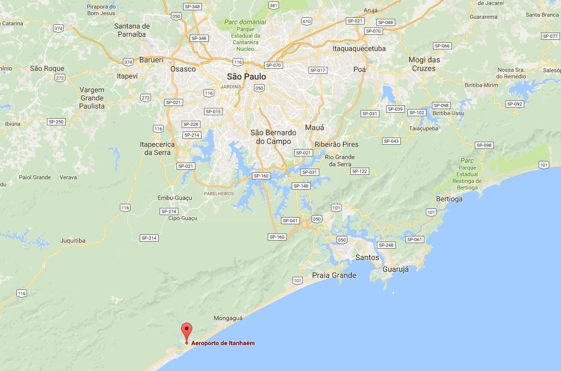 Mapa de Itanhaém aeropuerto