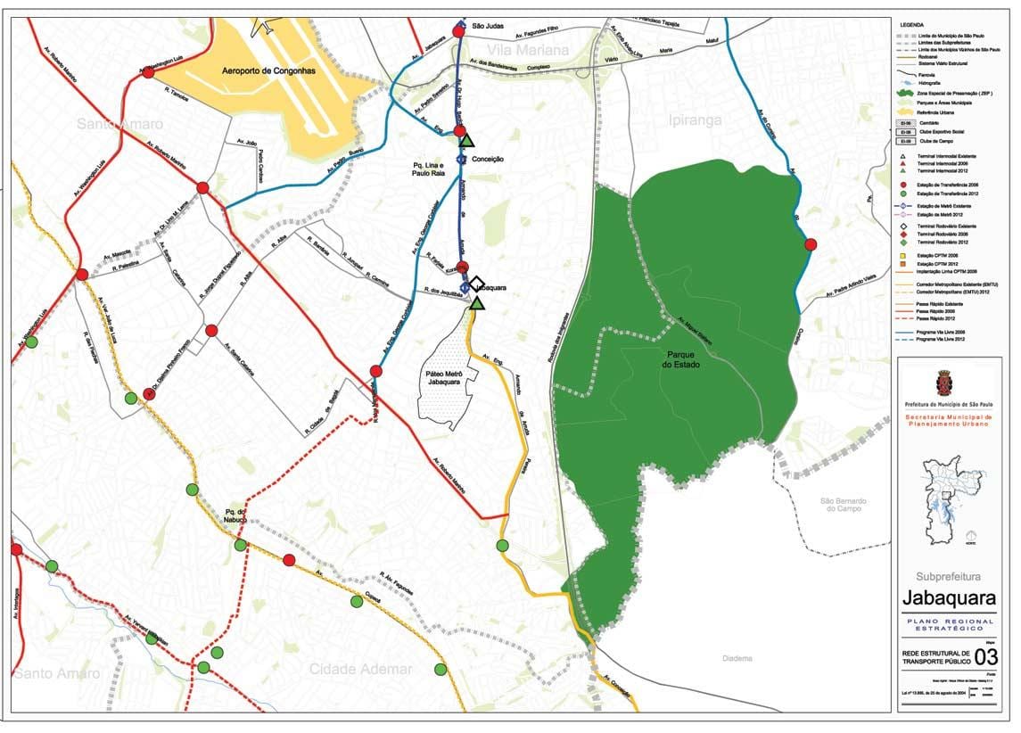 Mapa de Jabaquara São Paulo - el transporte Público